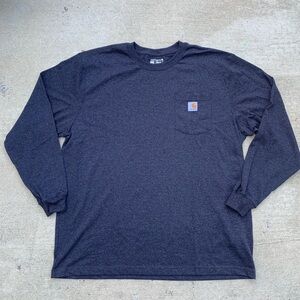 Carhartt Pocket T-Shirt Long Sleeve Loose Fit Dark Grey